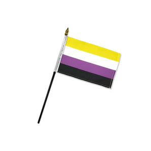NonBinary 4" x 6" Stick Flag