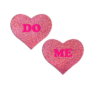 'DO ME' Heart Pasties - Pink on Pink
