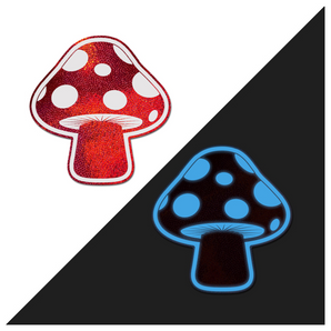 Glow-in-the-Dark Shroom Pasties - Red/Wh